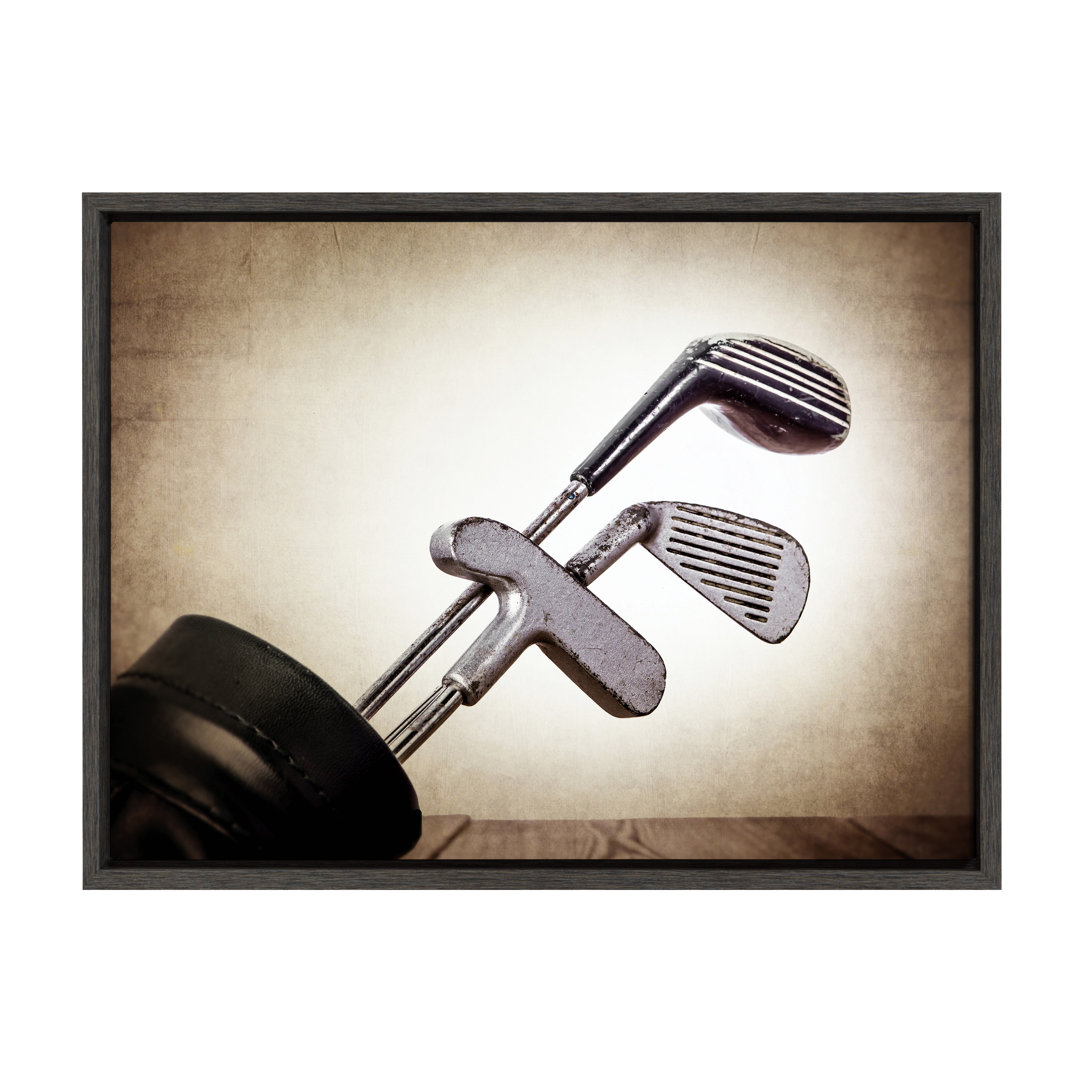Imiya Vintage Golf Clubs' by Shawn St.Peter- Floater Frame Graphic Art Print on Canvas Harriet Bee