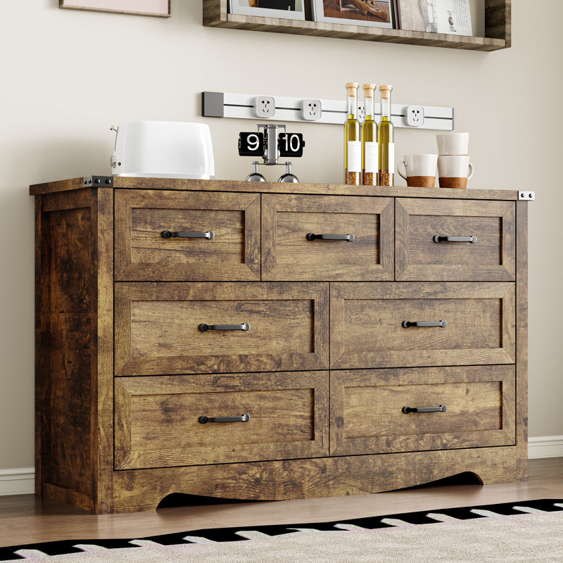 Commode 7 tiroirs Rustic, Brun
