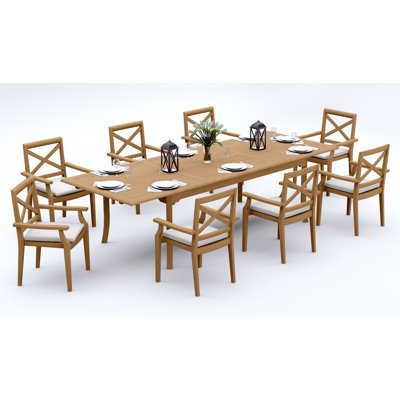Ensemble repas extérieur rectangulaire Damarrea