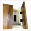 Table de chevet Farmhouse Brown + White avec station de charge, porte de grange et amp; Tiroir-1000792181