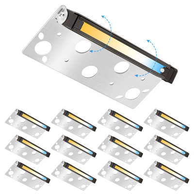 12PK Contemporary Dimmable LED Step Lights,Indoor Outdoor Stairway Light