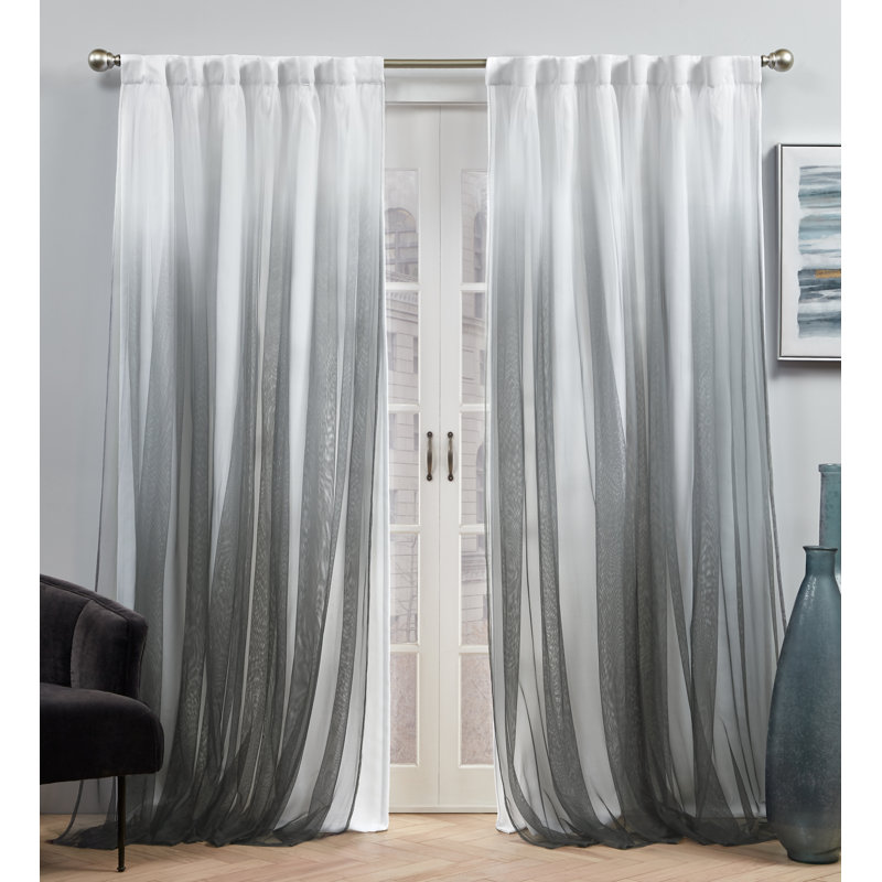 Dare Room Darkening Curtain Pair, Black, 52" W x 108" L