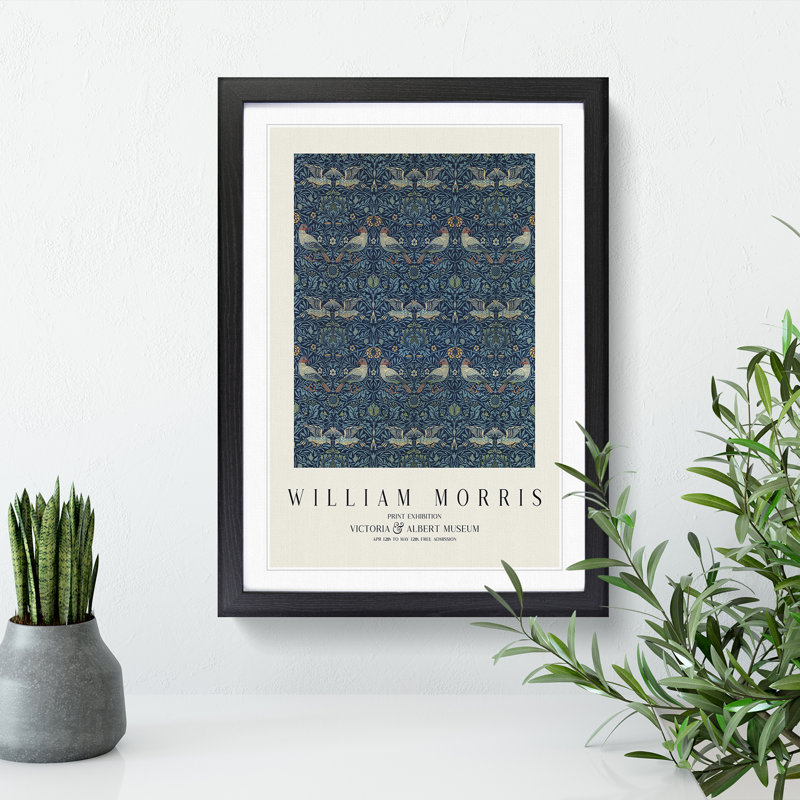 Birds Vol.2 by William Morris - Framed Print, 36cm H x 27cm W x 2cm D, Black