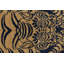 Rug & Kilim’S Contemporary Tiger Skin Runner Rug In Navy Blue & Gold Pictorial