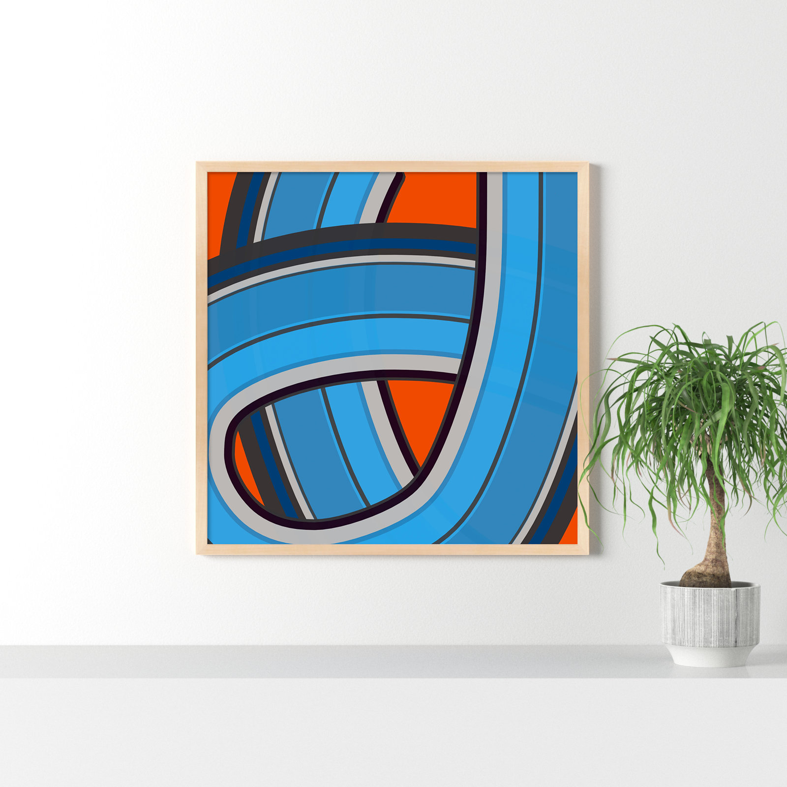 Twist Series I "Twisted River" Print, 30" H x 30" W x 1.25" D, Brown