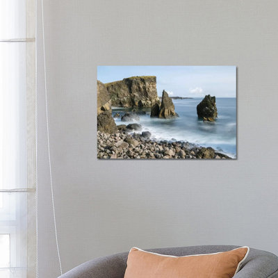 Coastal Landscape At Reykjanesviti And Valahnukur On Reykjanes Peninsula by Martin Zwick - Wrapped Canvas Print