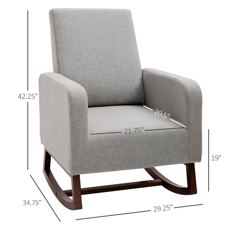 Chaise berçante en bois, fauteuil rembourré