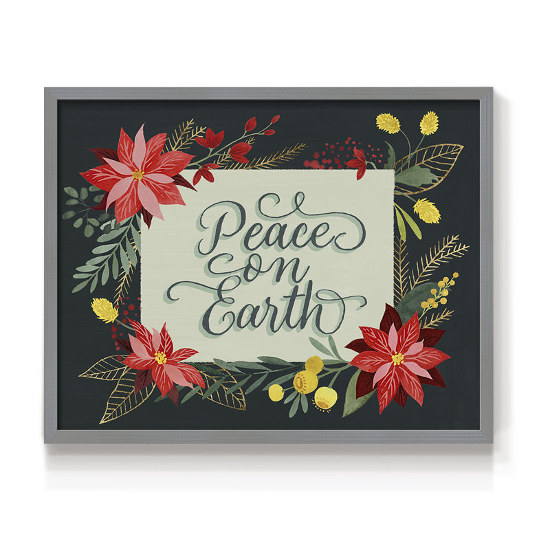 Bright Christmas Night II - Reproduction encadrée - Restickable, H 22 po x l 28 po, Gris