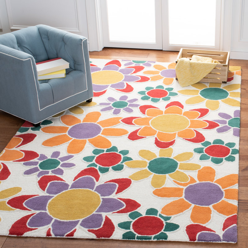 Asfrith Hand Tufted Wool And Cotton With Latex Rug, Rectangle 4' x 6'