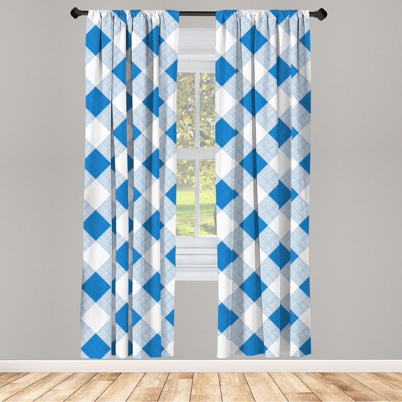 Geometric Semi-Sheer Rod Pocket Curtain Panels, 28" x 84"