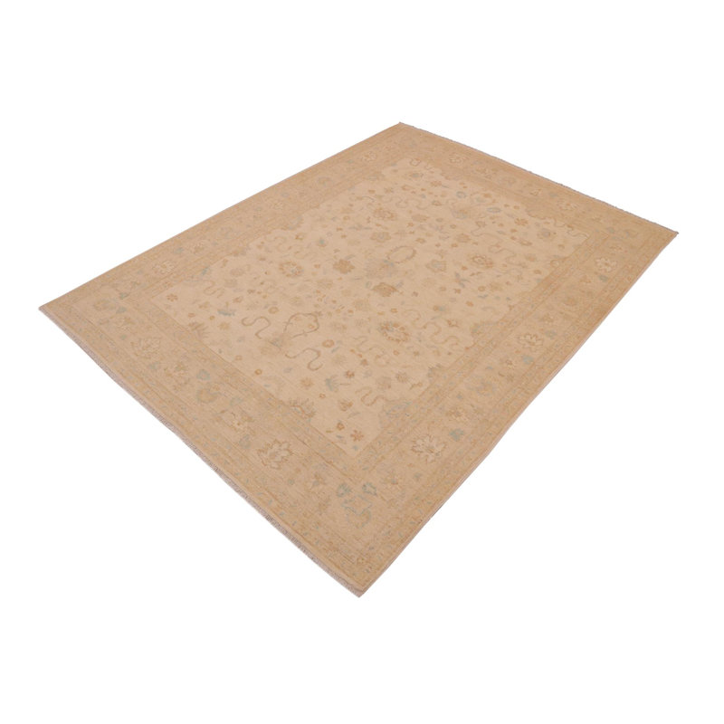 Laine beige en laine noué à la main 9 pi 1 po x 11 pi 5 po Dorr Oriental