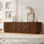 Meuble télé moderne avec tiroirs, rangement coulissant caché, coins arrondis et surface imperméable, pour 65 pouces-129913567