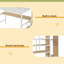 Lit mezzanine double en métal avec bureau, escalier de rangement, petite armoire et lumière DEL-1406337651