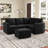 Aubade L-Shape Sectional Sofa Storage Couch With Removable Ottomans-497180722