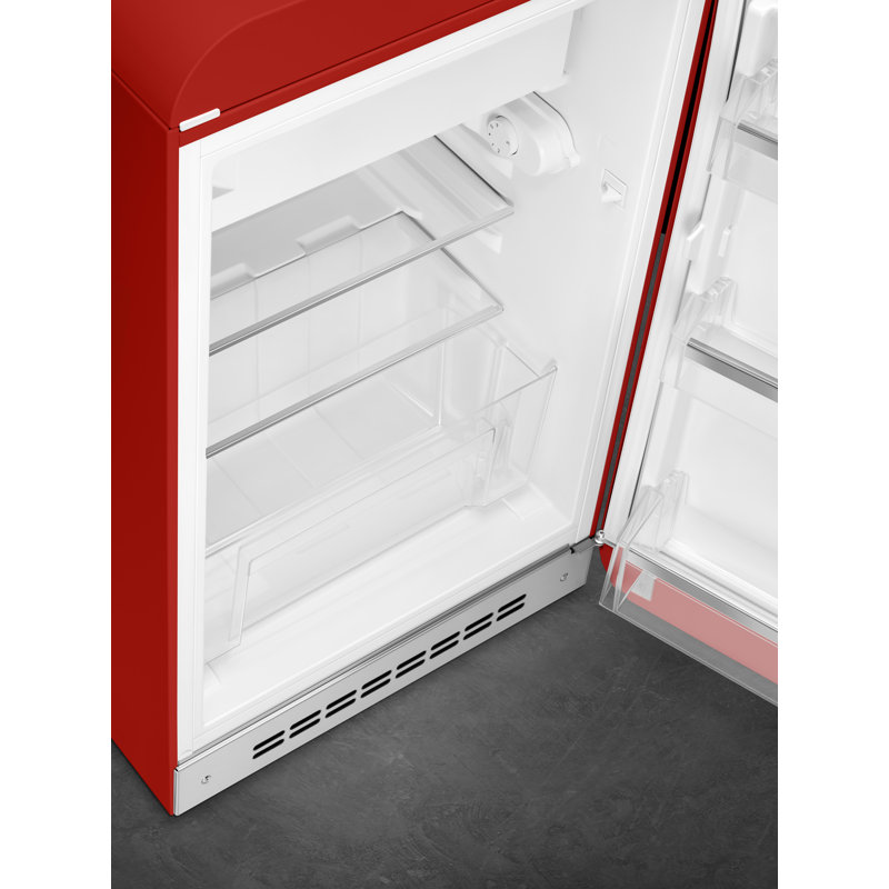 SMEG 21.44" 4.48 Cubic Feet Cu. Ft. Energy Star Black Refrigerator, Red, Right