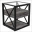 Ensemble de 2 tables de bout modernes avec tiroir - Tables de chevet pour chambre à coucher et salon, panneau de fibres à densité moyenne en bois naturel et plateau en verre trempé, style industriel-939289897