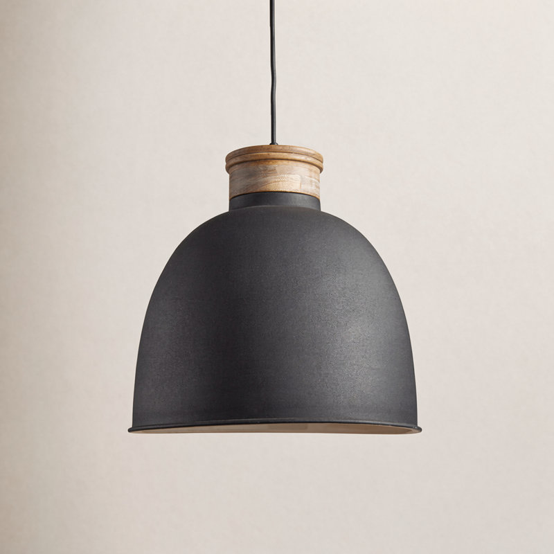 Grand luminaire suspendu en métal noir Frank