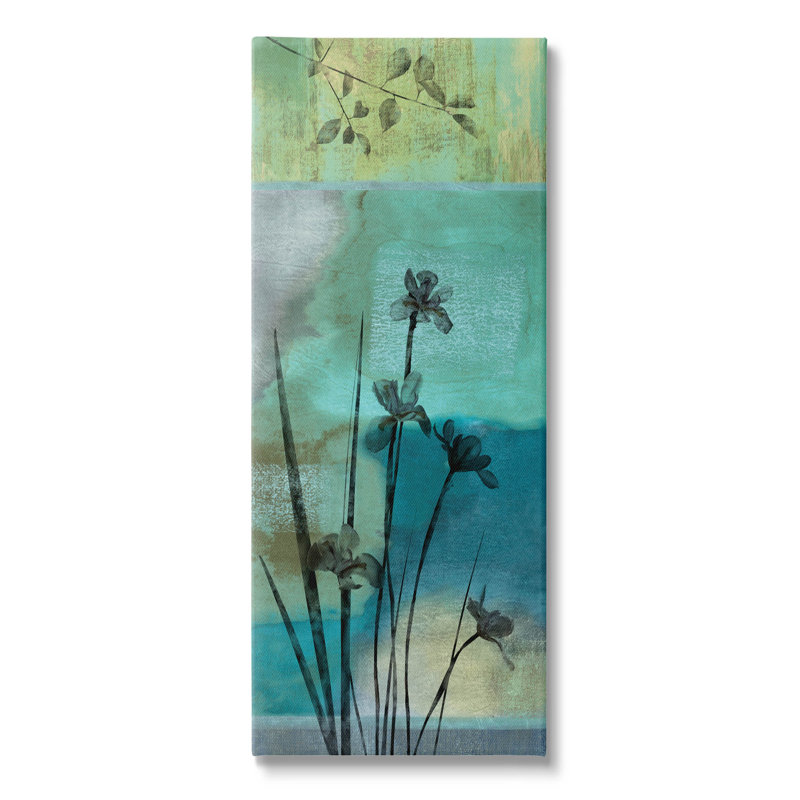 «Blooming Botanical Layered Silhouettes», estampe numérique par Chris Donovan, H 24 po x l 10 po x P 1,5 po, Toile tendue
