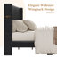 Structure de lit tapissier à oreilles avec table de chevet cannelée, ensemble de mobilier de chambre à coucher-2050109667-2050109668