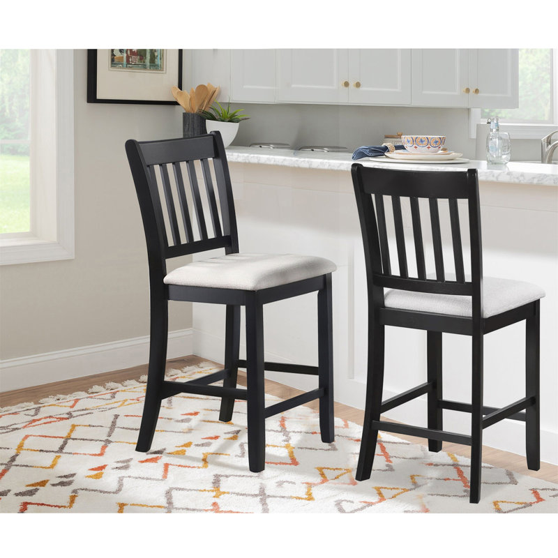 Transitional Dining Chairs Set Of 2 With Slatted Back Design