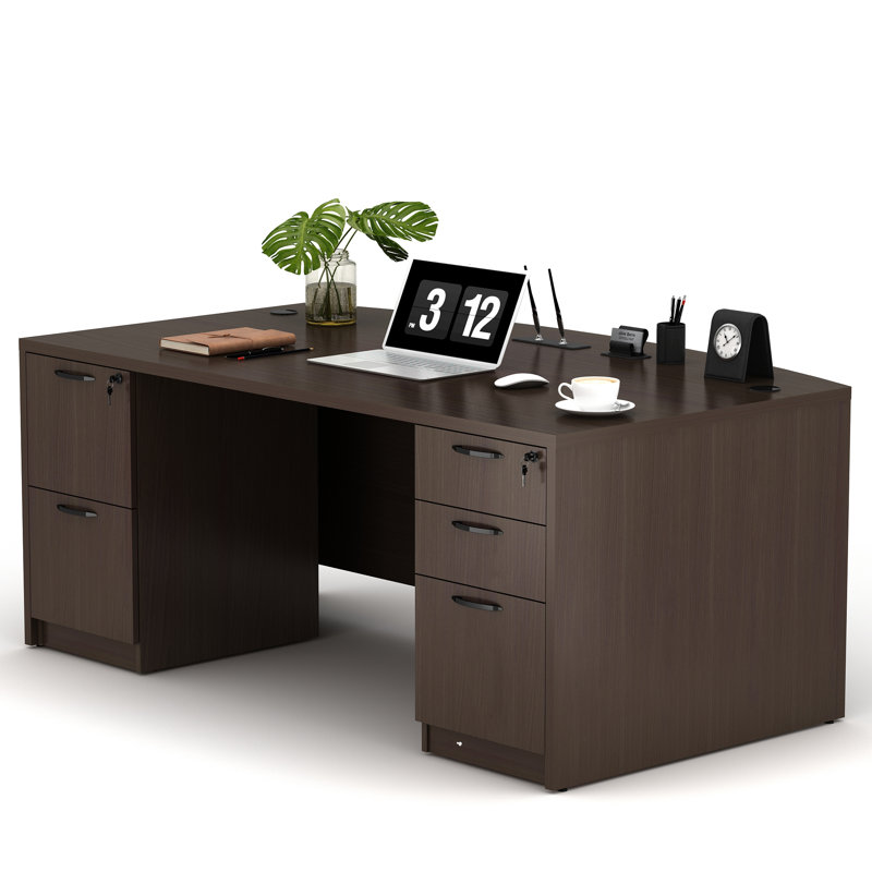  Parven Vertical Filing Executive Desk, Espresso