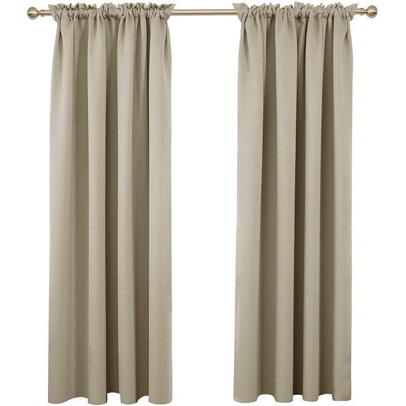 Peniste Room Darkening Curtain Pair, 52" W x 108" L, Beige
