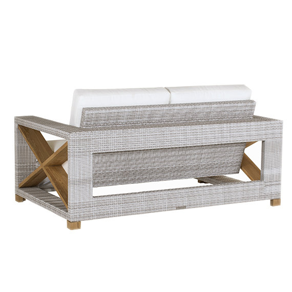 Jupiter Outdoor 2 - Seat Loveseat, Jupiter Cool Gray, Batik Navy
