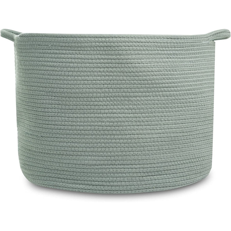 Laundry Cotton Basket, 14" H x 20" W x 20" D, Light Green