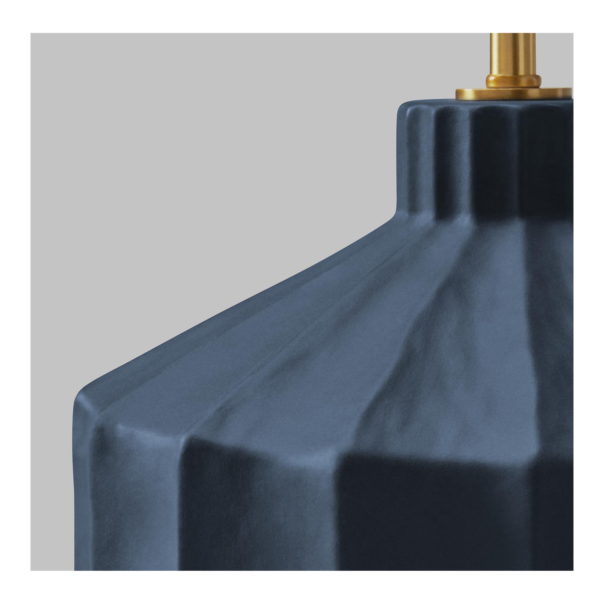 Leesa Ceramic Table Lamp, Matte Blue, 16.5" H x 15" W x 15" D