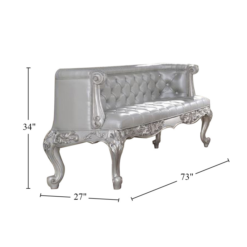 Faux Leather Upholstered Bench
