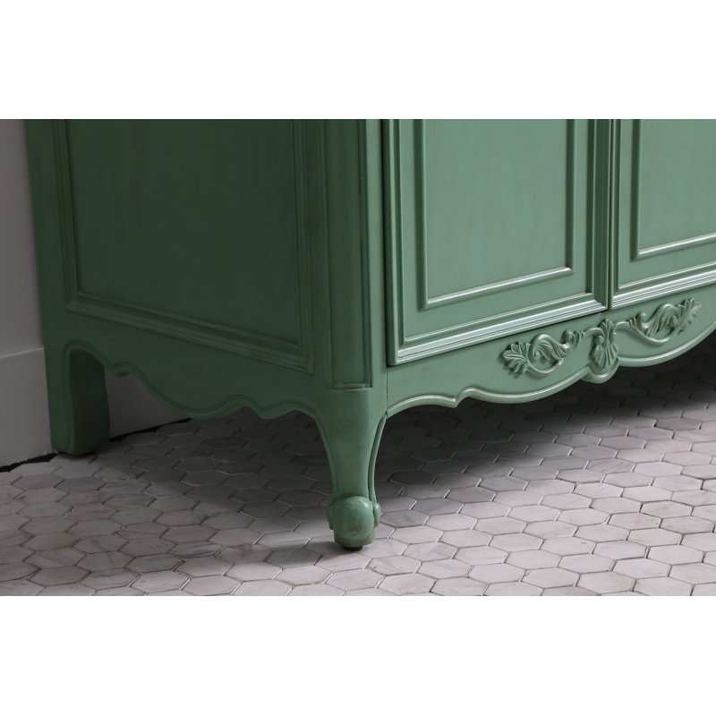 Ensemble de meuble-lavabo double 60 po Angelique, Sarcelle, Blanc