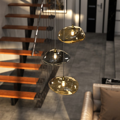 Kloud 3 Small Globe Lights In Mixed Glass Colors
