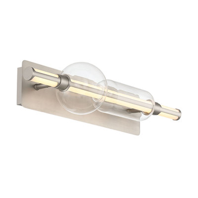 Meuble-lavabo, 26 po, nickel satiné, verre transparent
