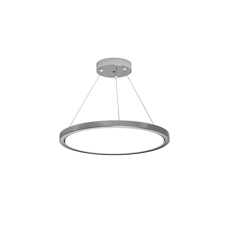 1 - Light LED Unique/Statement Pendant, Silver, 1.25" H x 18" W x 18" D