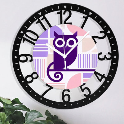 Horloge murale ronde en fer 10 po avec mouvement à quartz silencieux, chiffres arabes, impression UV