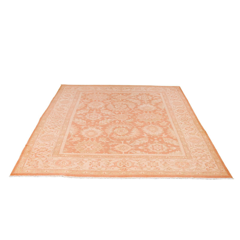 Vintage Handmade 9X11 Rust And Beige Anatolian Turkish Oushak Distressed Area Rug