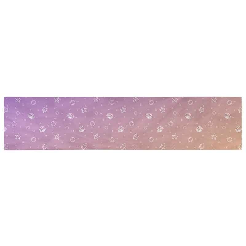 Chemin de table géométrique avicia, 72 po x 16 po, Mauve et orange, 100 % coton