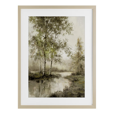 «Natural Spring Forest River», reproduction encadrée sous verre, conception de T.C. Chiu