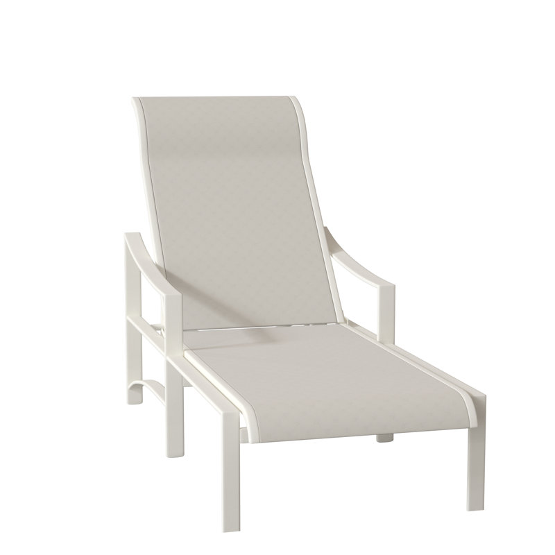 Kenzo Outdoor Metal Chaise Lounge, Bogota, Parchment