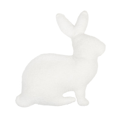 White Bunny Shaped Throw Pillow