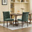 Lot de 2 chaises de salle à manger rembourrées en chenille olive, revêtement en similicuir haut de gamme, design ergonomique, forme incurvée, idéales comme chaise d'appoint pour un bureau ou une chambre, assise confortable en mousse à mémoire de forme, rivets classiques