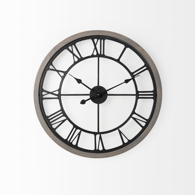 Horloge murale Aekjot, Gris / Noir, Moyenne