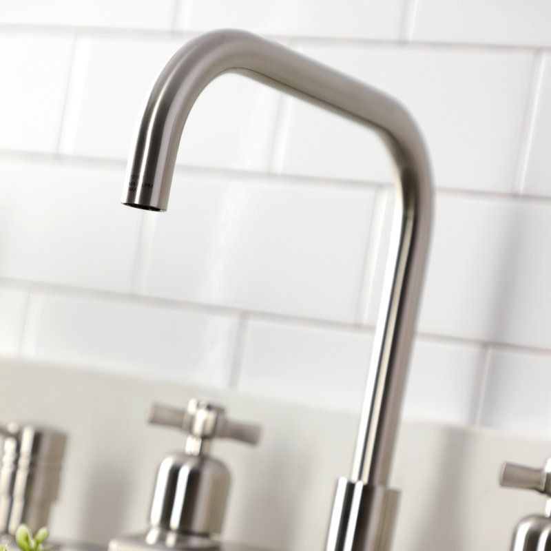Kingston Brass Millennium Two-Handle 2-Hole 8" Centerset Kitchen Faucet, Brushed Nickel