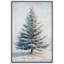«Christmas Tree Snowy Winter Pine Tree Antique Blue Holiday Decor», reproduction d'art sur toile encadrée-107117858-107117855