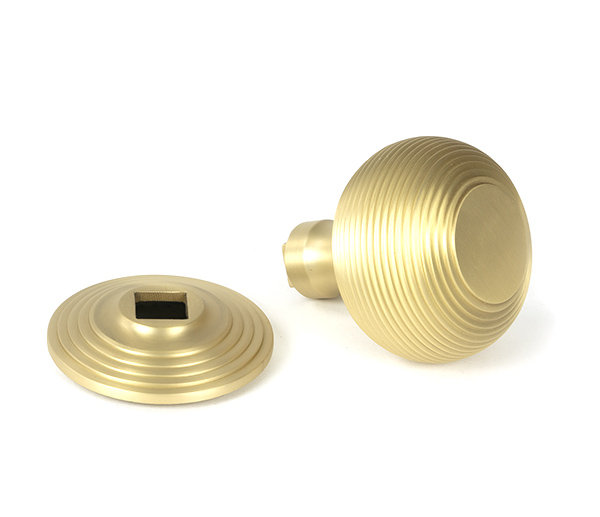 Pewter Beehive Centre Door Knob, Satin Brass