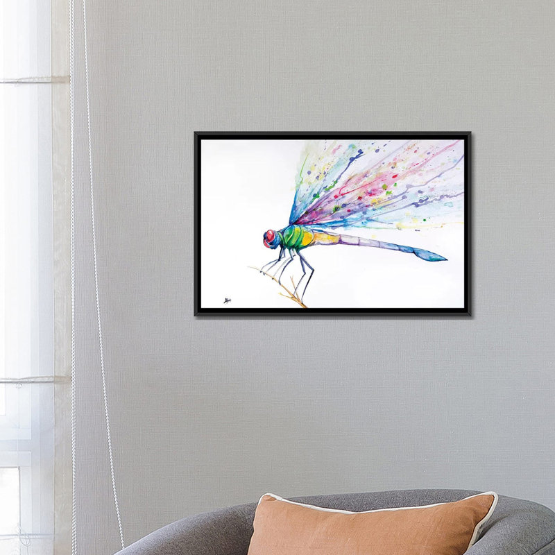 «Dragonfly» par Marc Allante, impression sur toile, H 18 po x l 26 po x P 1,5 po, Toile avec cadre flottant noir