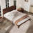 Mid-Century Modern 12 Inch Bamboo Wood Platform Bed With Wood Slat Metal Support-507144354-507144355