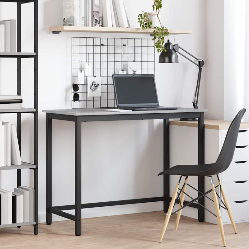 Metal Base Writing Desk, Grey Sonoma