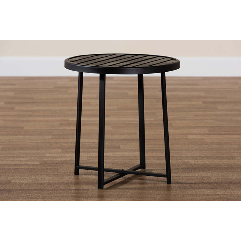 Round Metal Outdoor Side Table , 16.9'' in. W 16.9'' in. D