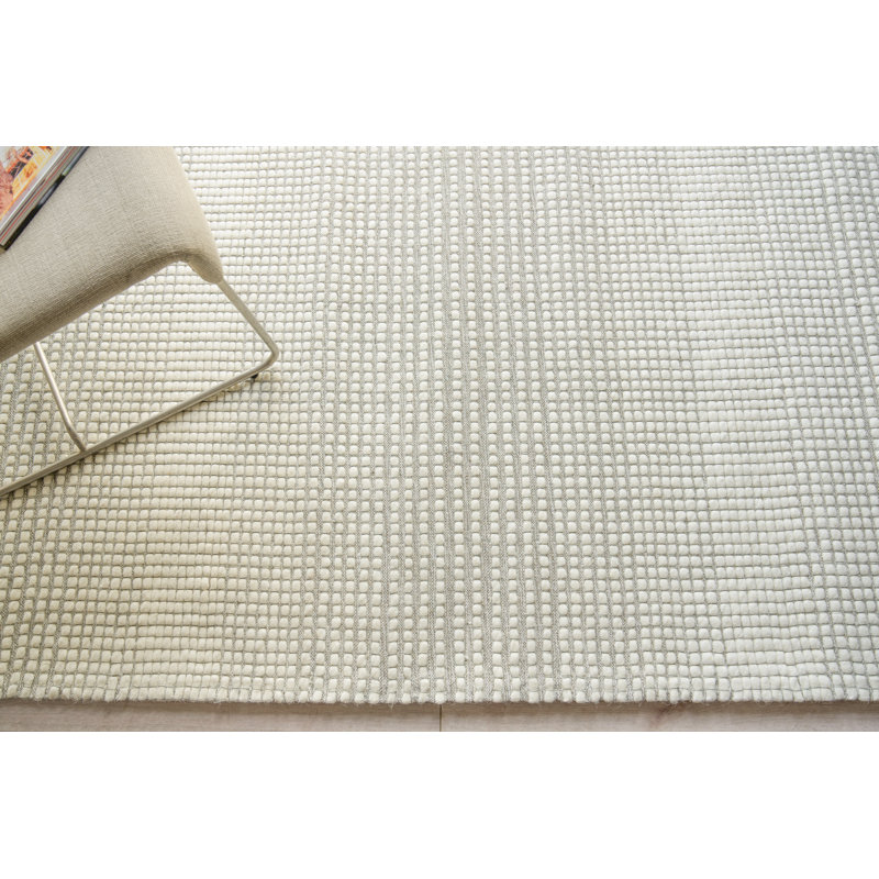 Metrix Hand Tufted New Zealand Wool Light Gray/Ivory Area Rug, 14'X14' SQUARE